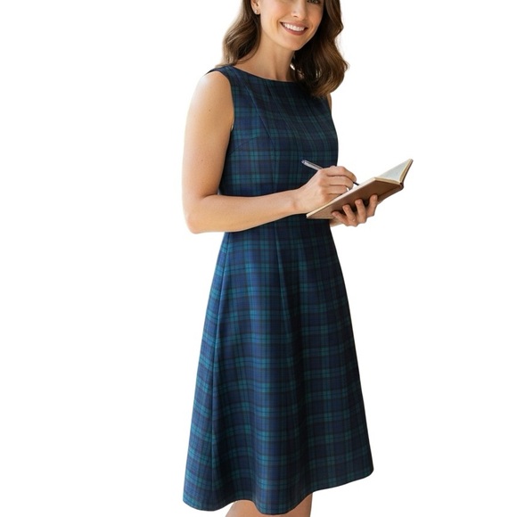 Brooks Brothers Dresses & Skirts - Brooks Brothers 346 Sheath Fit & Flare Dress Black Watch Tartan Plaid Size 4 NWT